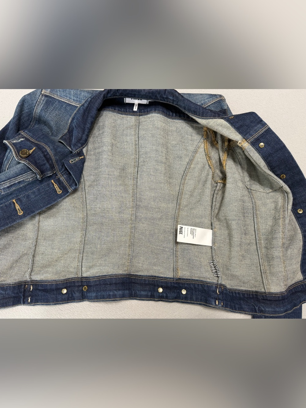 Paige Denim Jacket Small Women’s Blue Slim Fit Short Buttons - Picture 7 of 11